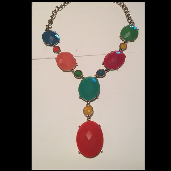 Colorful Large stoned necklace - Picture 1 of 2
